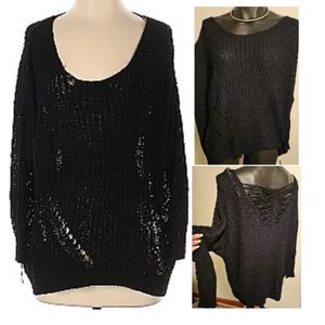 Event open knit distressed top. Sz Med